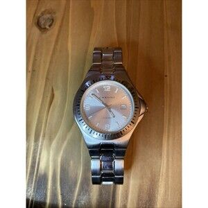 CHROME Silver Tone Quartz Analog Men's Watch Sz. 8" New Battery